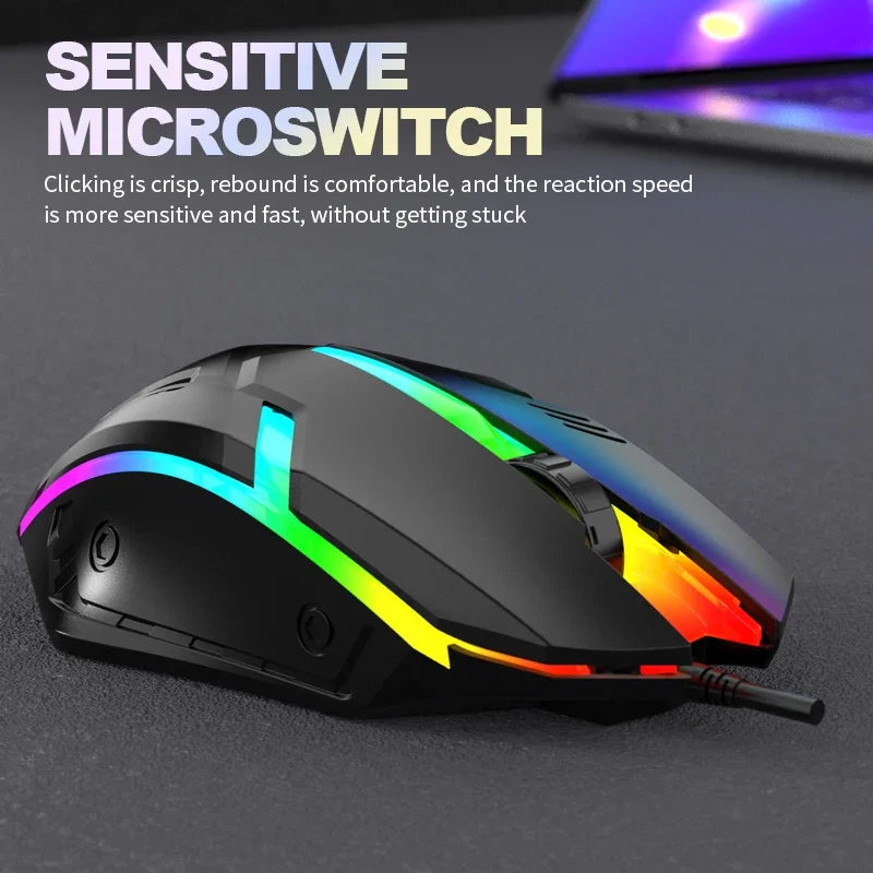 Limei S1 E deportes LED luminoso retroiluminado ratón con cable USB con cable para ordenador portátil de escritorio silencioso ratón para juegos de ordenador de oficina