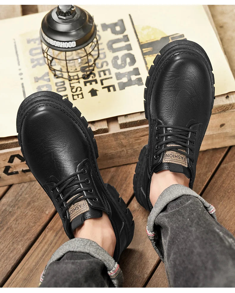 Zapatos informales para hombre, calzado cómodo para trabajo hecho a mano en las cuatro estaciones, zapatos de trabajo al aire libre, moda Joker, zapatos de marea juvenil, zapatos de cuero para fiesta de negocios