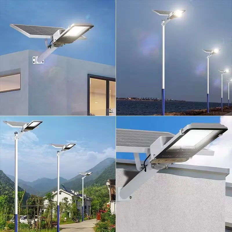 Farola Solar LED de Aluminio 8000mAh, Impermeable para Jardín y Garaje