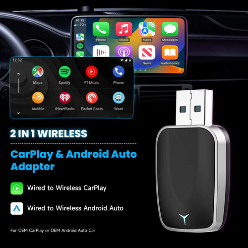 Adaptador Spedal 2 en 1 CarPlay y Android Auto Inalámbrico
