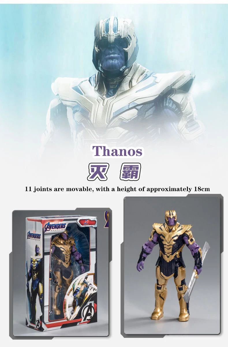 Juguete para niños de 18cm, leyenda de Marvel, vengadores, Iron Man, Spider Man, Capitán América, regalo de cumpleaños para niños, juguete, modelo de estatuilla móvil