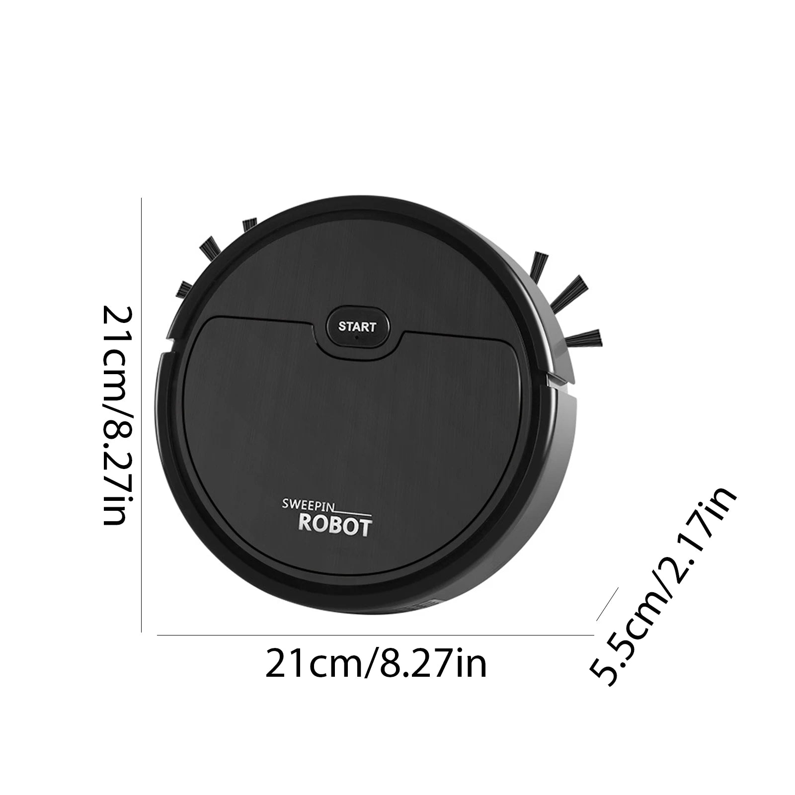 Robot Aspirador 3 en 1, Ultrafino, Recargable, Bajo Ruido para Suelo de Madera y Baldosas