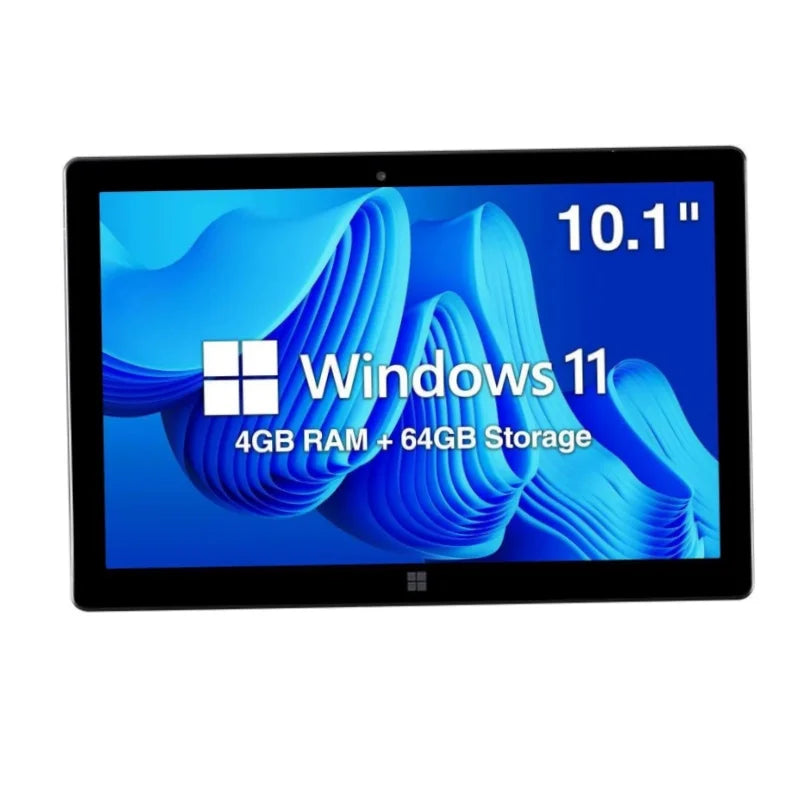 Tablet Intel Atom N3350 de 10.1 Pulgadas con Windows 11, 64 bits, Cuatro Núcleos, Cámara Dual, 4 GB de RAM, 64 GB de ROM, Pantalla IPS de 1920 x 1200, 1 Puerto USB 3.0, Micro HDMI