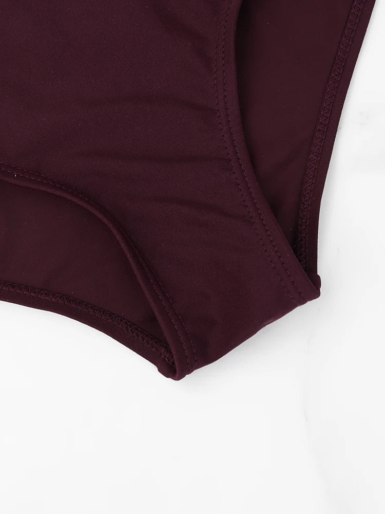 Tanga de Cintura Alta para Mujer, Parte Inferior de Bikini