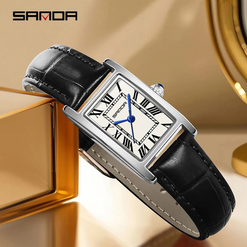 Relojes de Cuarzo SANDA para Pareja, Correa de Cuero