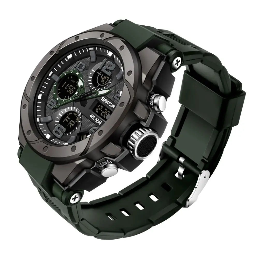 Reloj Militar SANDA Digital LED Doble Pantalla para Hombre
