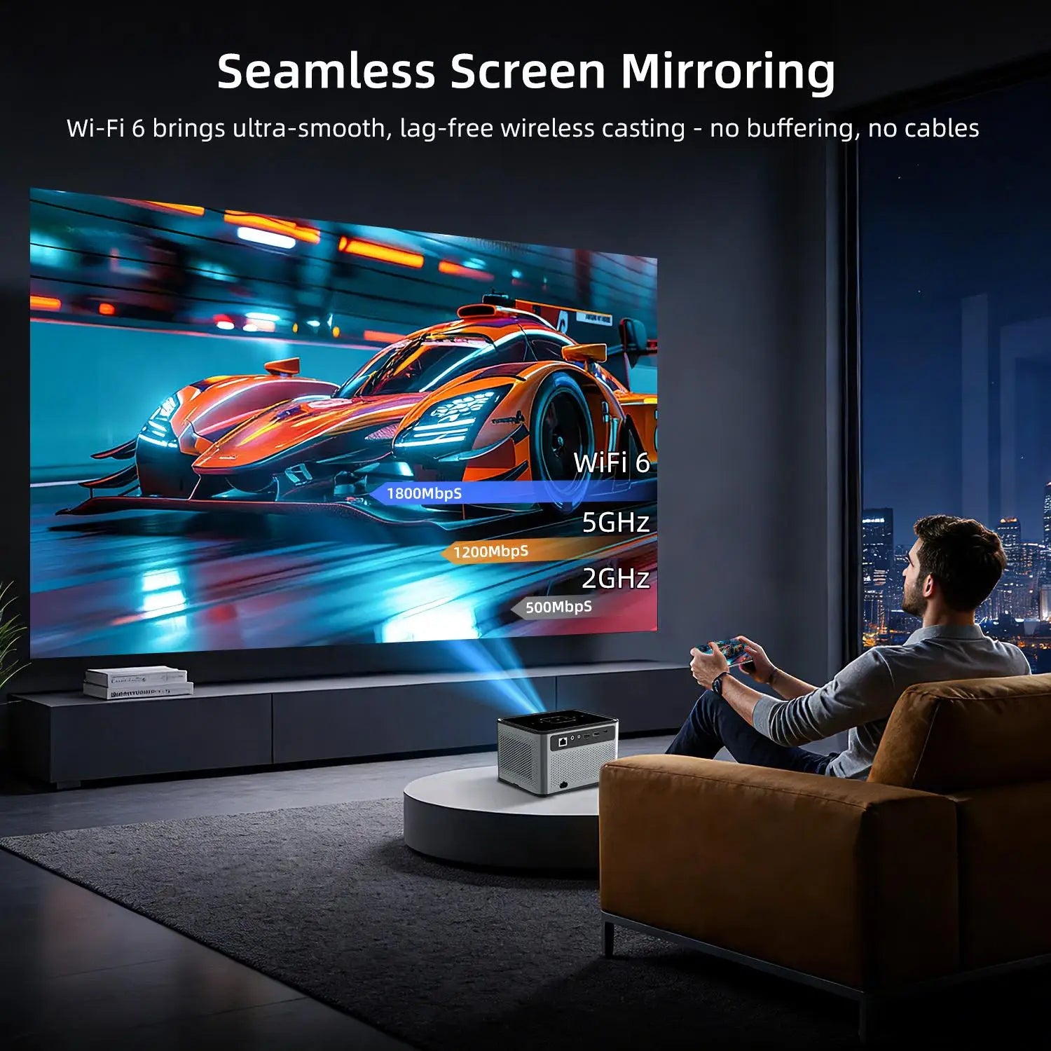 Proyector inteligente Xnano X3Pro nativo 720P Android 11 190ANS 4K decodifica doble WiFi BT5.0 cine portátil en casa