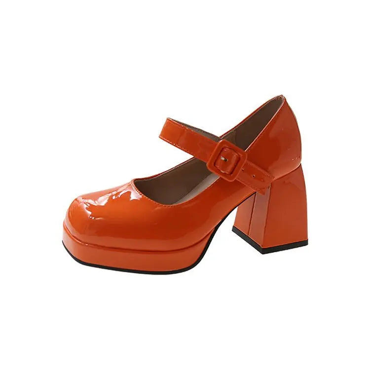 Zapatos Mary Jane Mujer con Plataforma, Punta Cuadrada y Tacón Alto