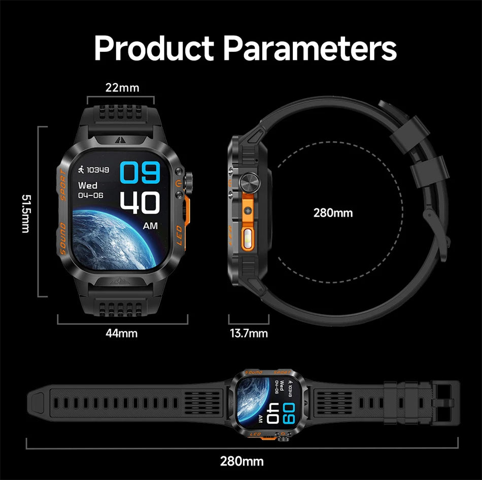 Reloj Inteligente Militar con Batería de 1200mAh