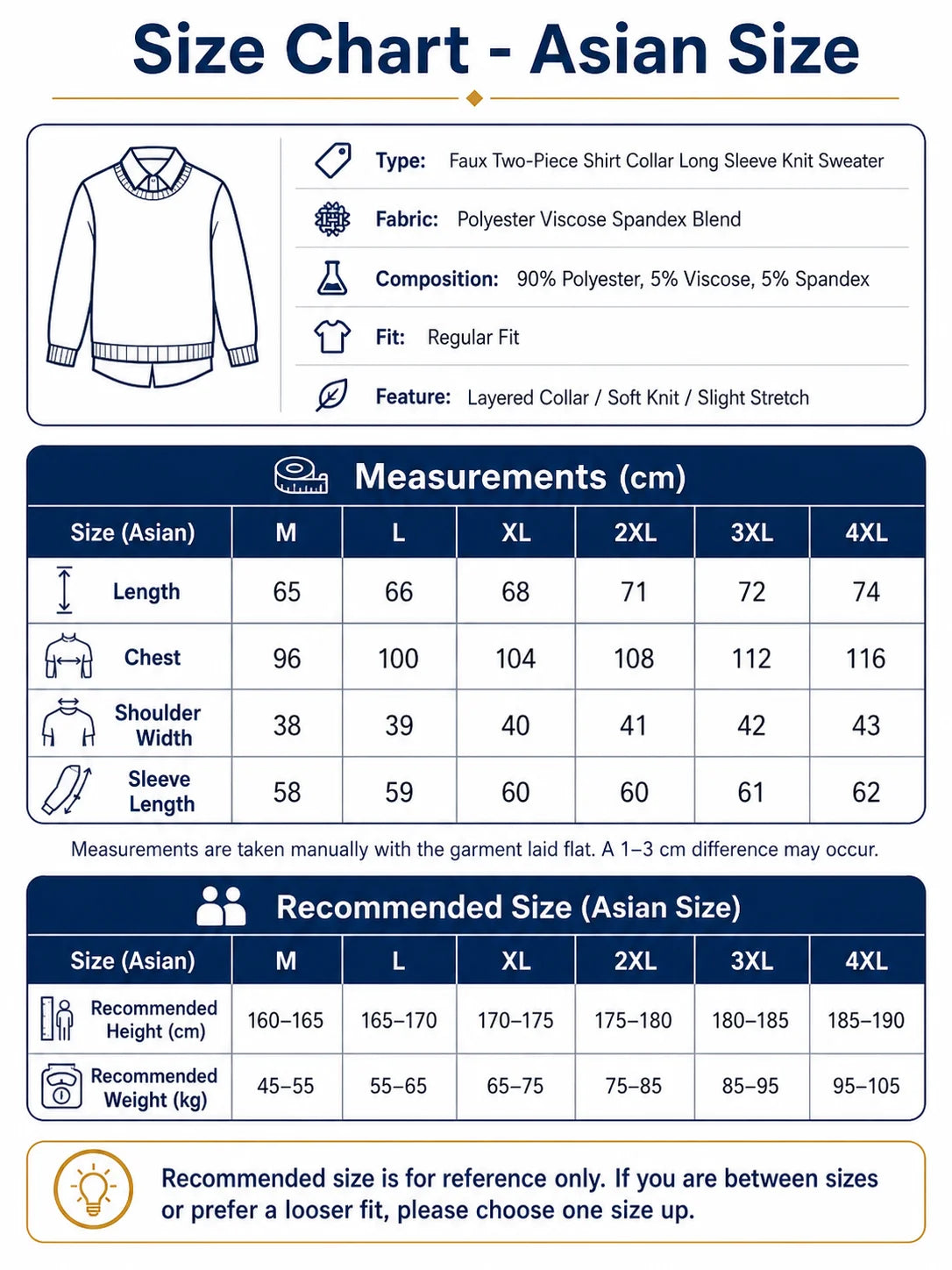 Suéter de punto con cuello de camisa para hombre, azul claro (6 colores), diseño falso de dos capas, estilo informal de negocios    Ajuste elástico y cómodo