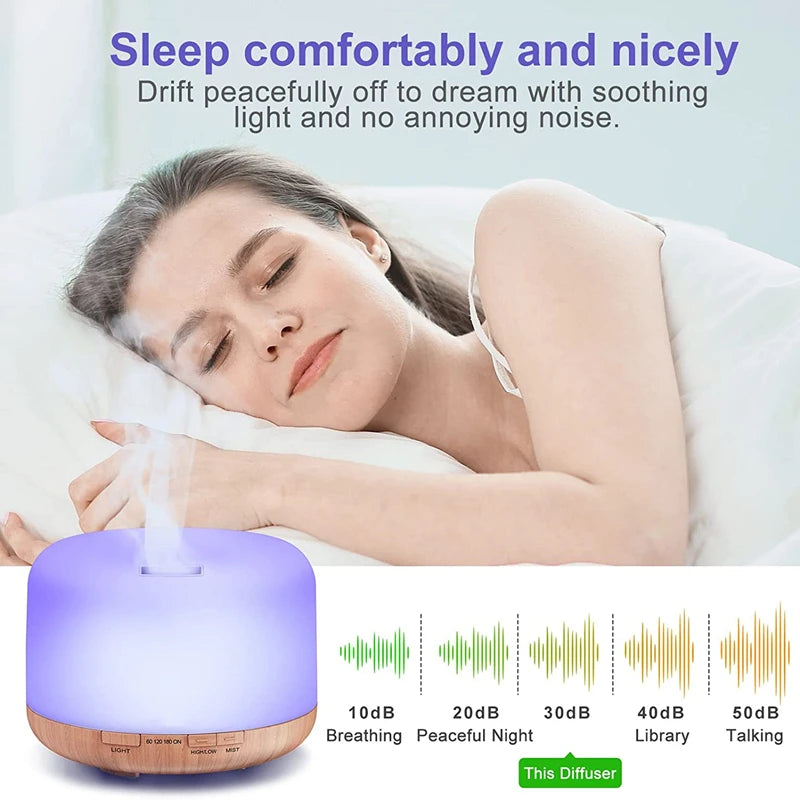 Difusor de Aroma de Madera con Luces Nocturnas