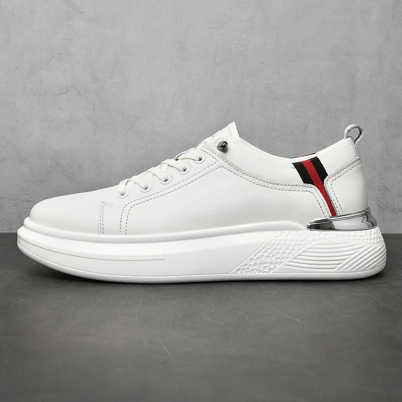 Zapatillas de deporte de cuero genuino para hombres, zapatos con elevador, zapatos invisibles transpirables, zapatillas de deporte casuales de moda para hombres