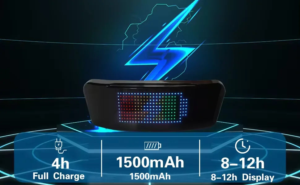 Pantalla Led para casco, luz de advertencia para casco de motocicleta, conducción nocturna, bricolaje, RGB, luz trasera para casco de bicicleta, pantalla LED programable por aplicación