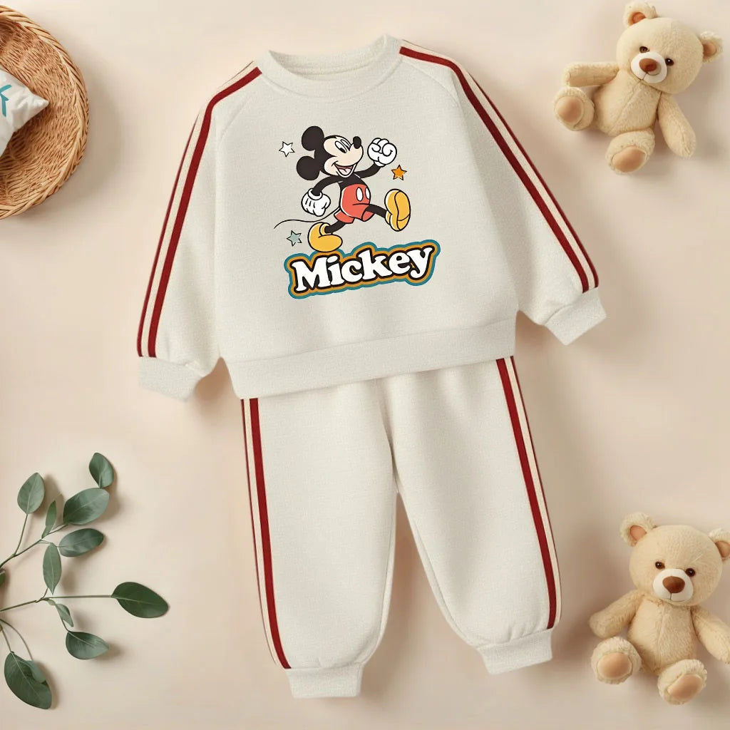 Conjunto sudadera y pantalón para niños con estampado de caricaturas