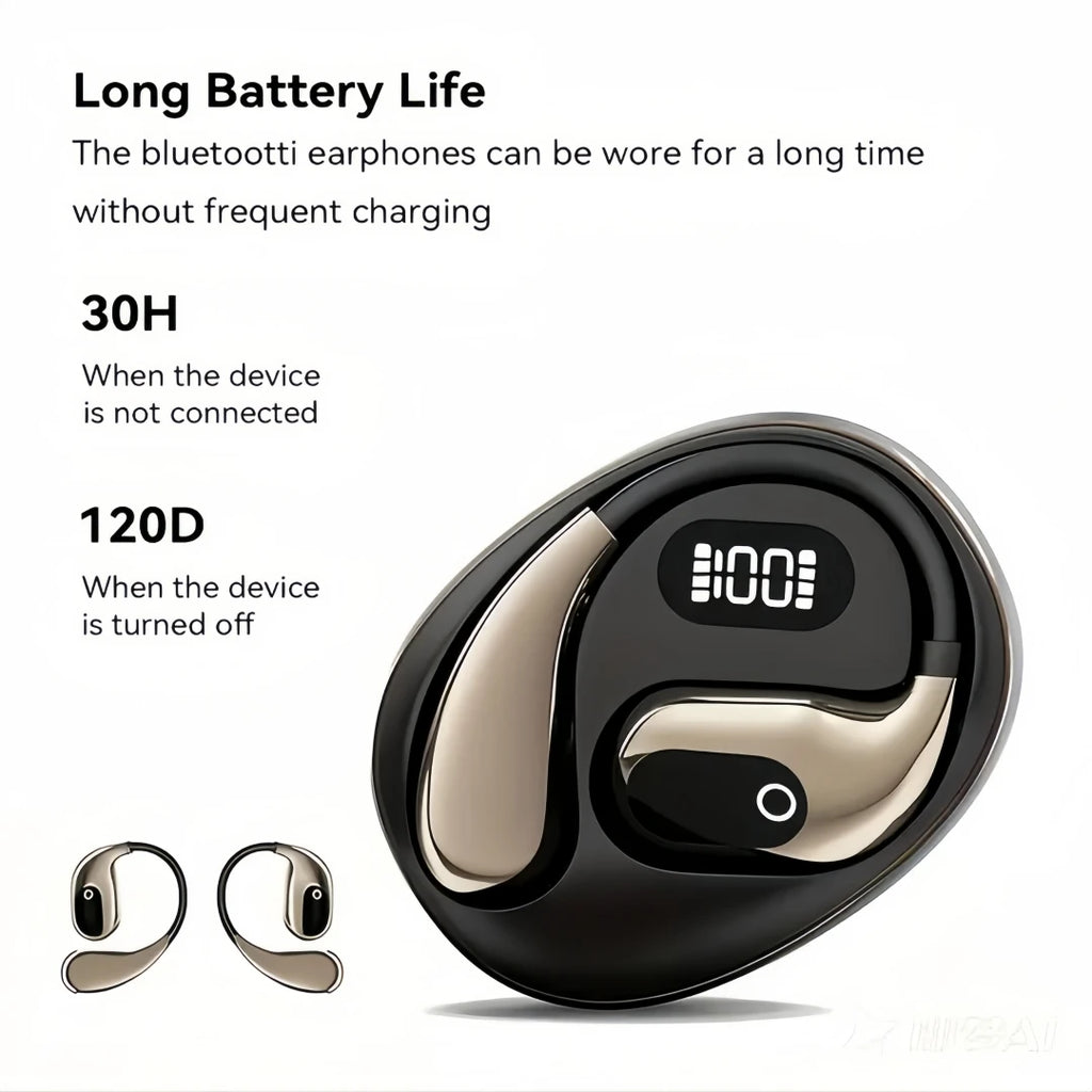 Auriculares Bluetooth 80h Pantalla LED con Gancho