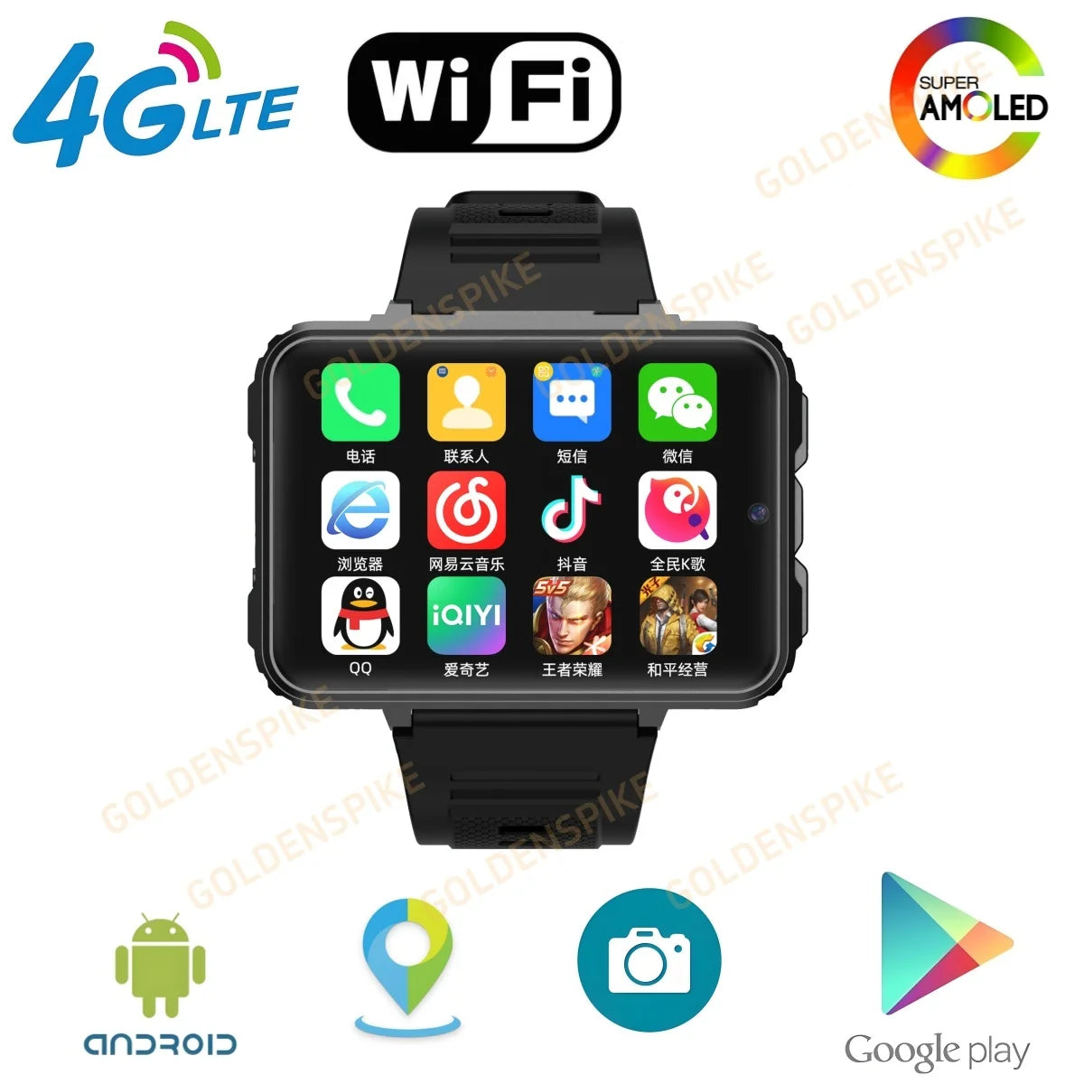 Reloj Inteligente AMOLED 2.4 Pulgadas con Cámara Dual y WiFi