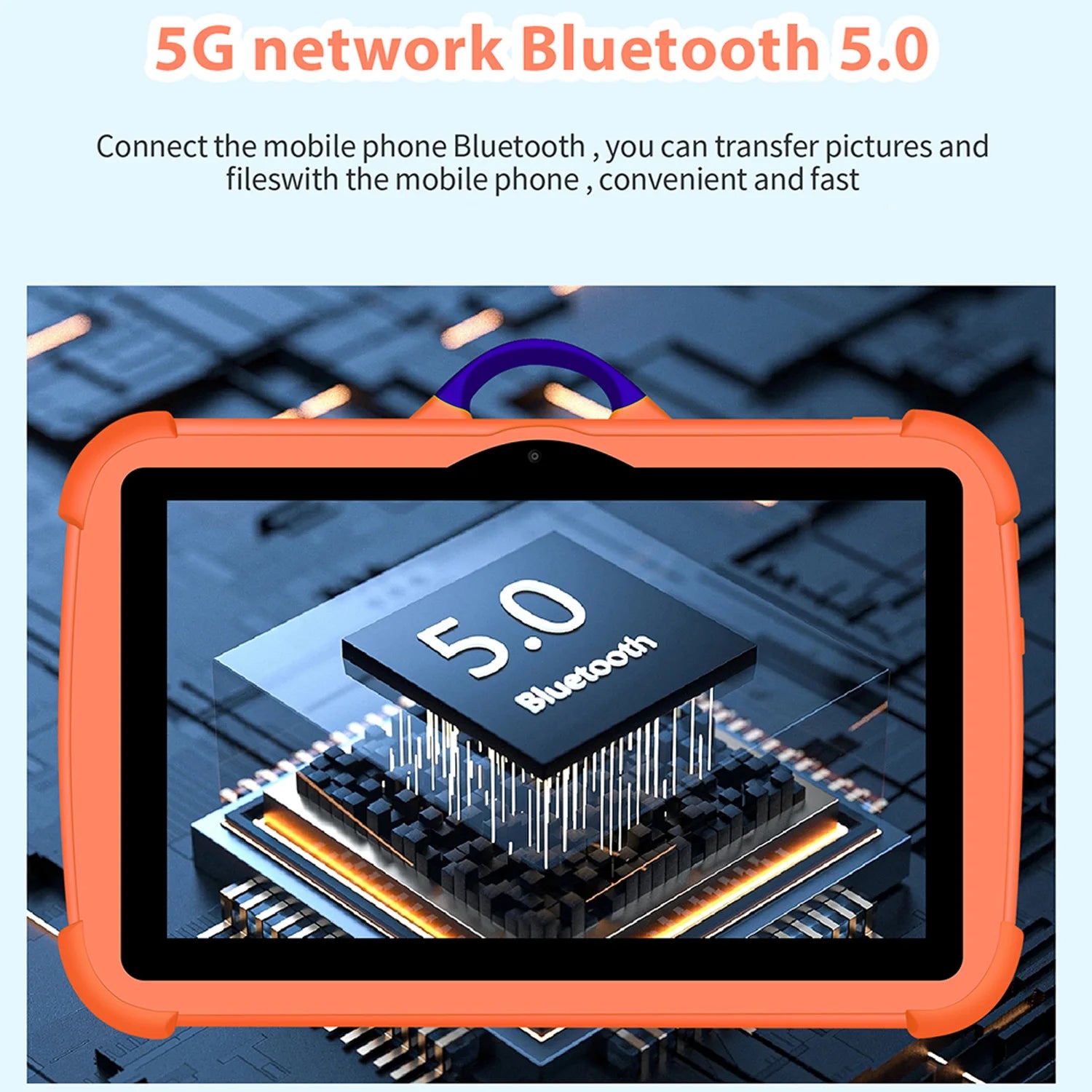 Tableta Infantil 2025 Nueva de 7 Pulgadas con WiFi 5G, Quad Core, 4GB RAM, 64GB ROM, Android, para Aprendizaje y Educación, Regalo Preferido para Niños