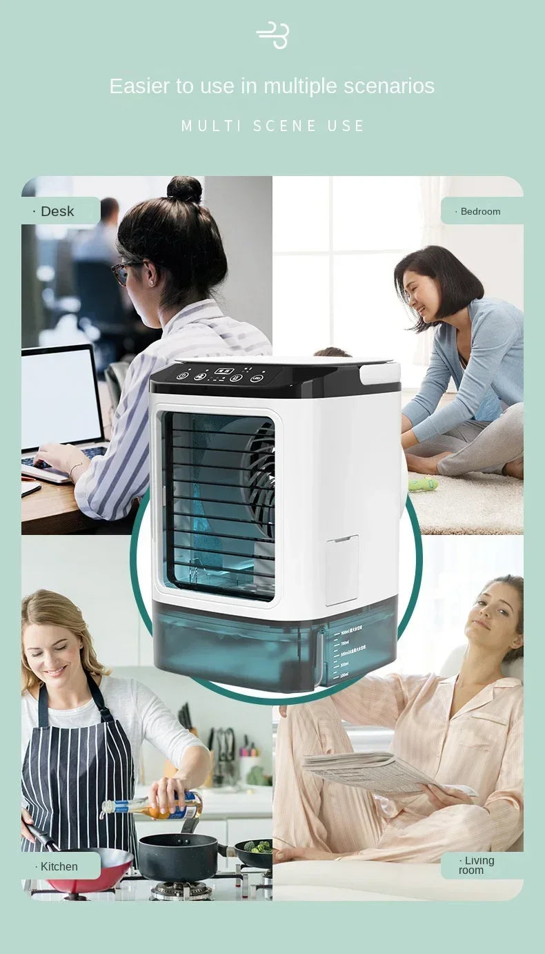 Ventilador de Escritorio con Atomización Ultrasónica Dual
