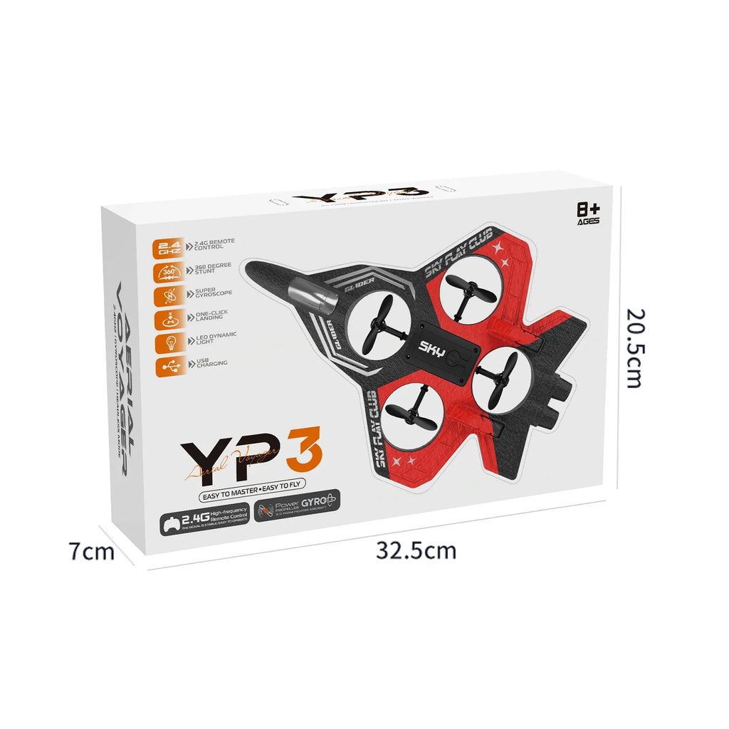 Dron RC Planeador YP3 con Luces LED y Control Remoto 2.4G