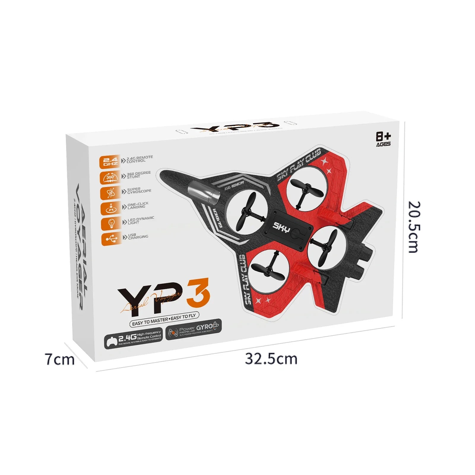 Dron RC Planeador YP3 con Luces LED y Control Remoto 2.4G