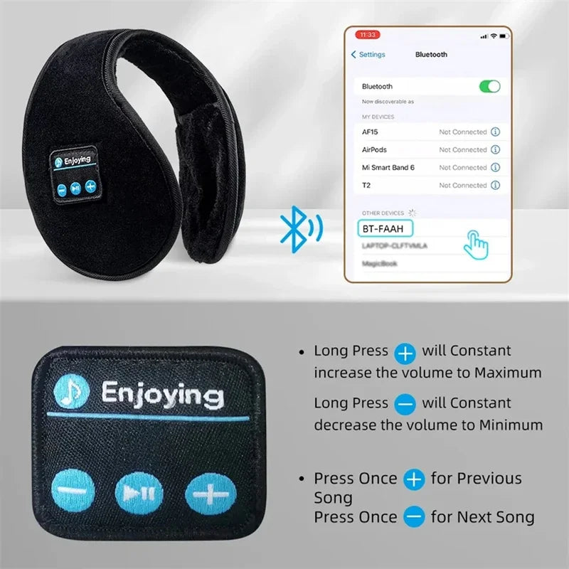 Orejeras Bluetooth Calentadoras Deportivas Invierno