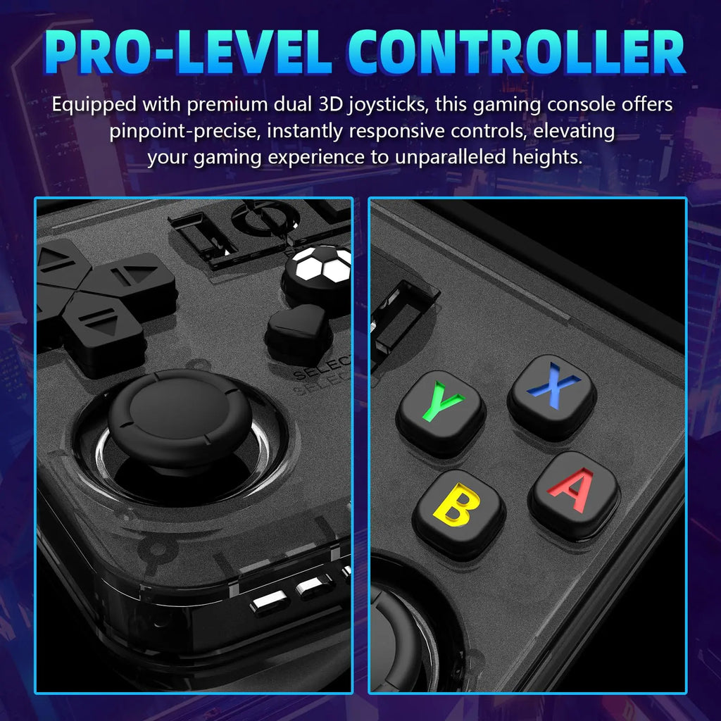 Consola de juegos retro portátil R36MAX, consola de juegos retro de 4.0 pulgadas con 64GB de RAM, compatible con más de 30 emuladores, Linux de código abierto.