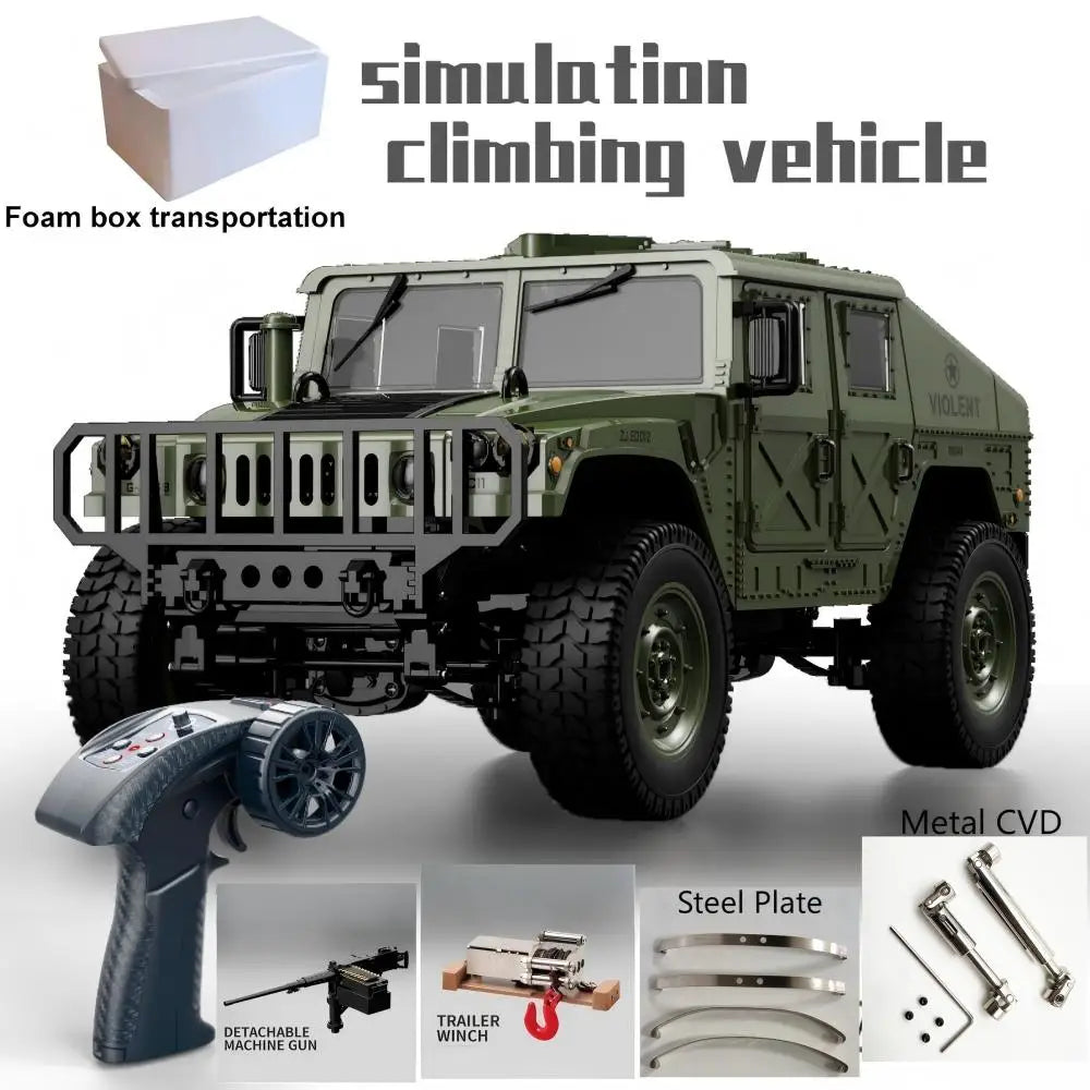 Coche RC Militar C8835, 2.4G 4WD 1:14, Vehículo de Escalada Todoterreno