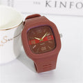 Reloj de Cuarzo Cuadrado para Mujer, Correa Silicona