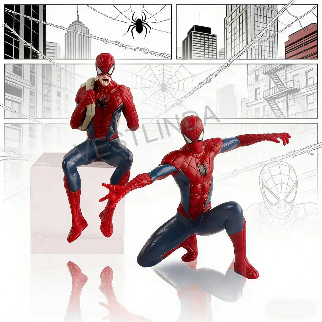 Mini Figuras de Superhéroes de 7-9 cm, Modelo de Spiderman, Juguete Coleccionable, Estatuilla de Películas Clásicas, Decoración Portátil para Escritorio, Juguetes Divertidos