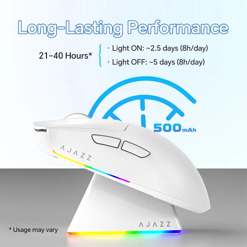 Ratón inalámbrico para juegos AJAZZ AJ139 V2 MC PAW3311 con Base de carga magnética RGB 24000DPI Bluetooth/ratones con cable, PC Gamer