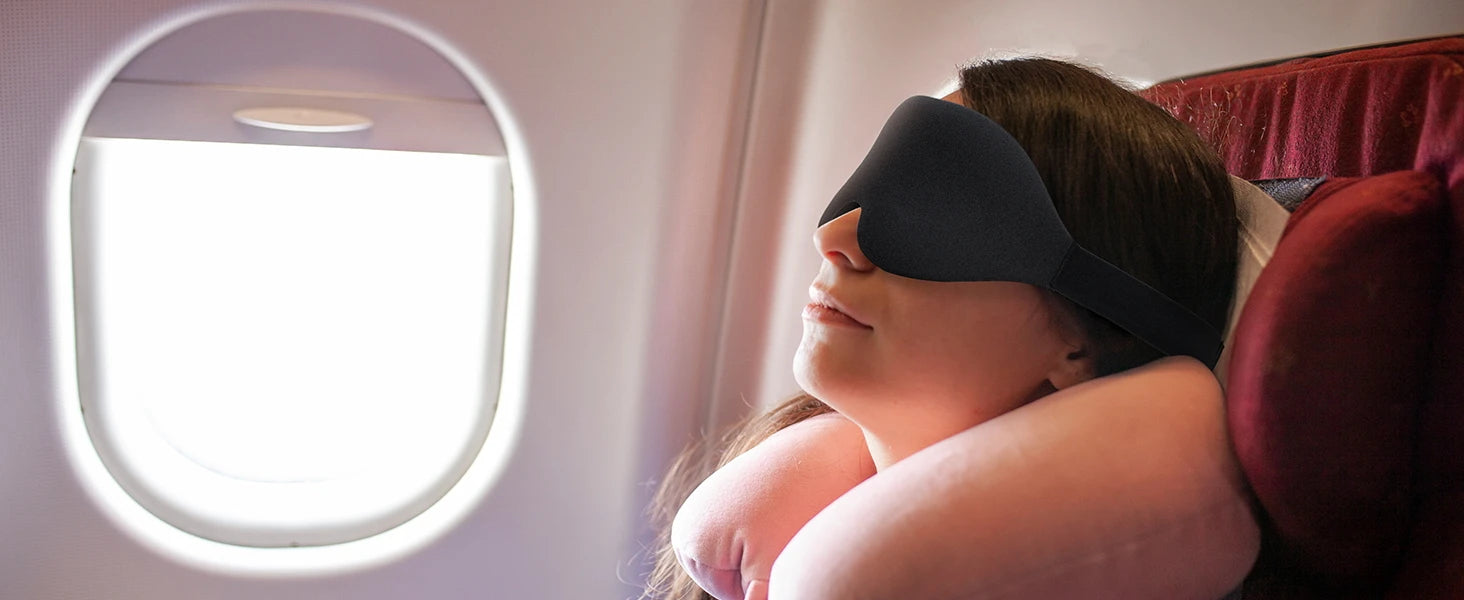 Antifaz para Dormir de Lado o Boca Arriba, Bloquea la Luz, Antifaz de Viaje Transpirable sin Presión, Negro con Tapones para los Oídos