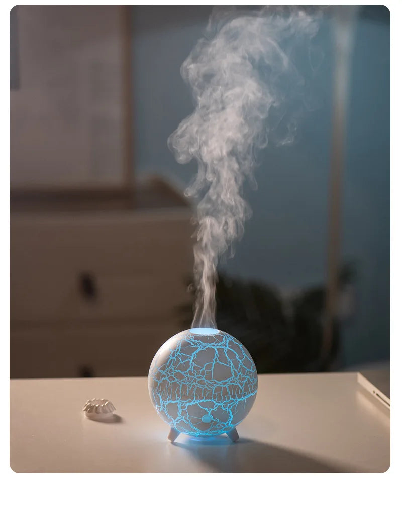 Nueva lámpara de ambiente colorida Planet, humidificador USB, tanque de agua de 200ML, puede agregar aceite esencial, Mini difusor de Aroma para el hogar