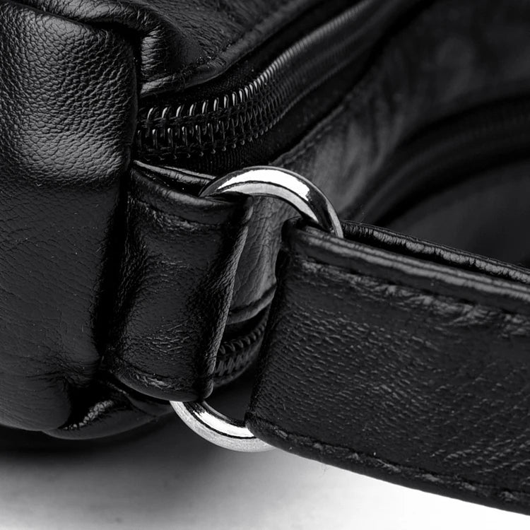 Bolso bandolera negro, bolso de hombro de viaje con correas ajustables y compartimento con cremallera, bolso de hombro adecuado para diferentes