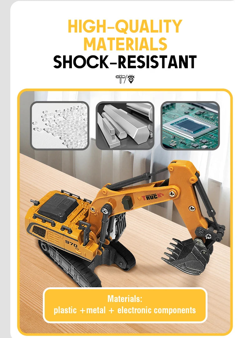 Excavadora Teledirigida Miniatura de Aleación Escala 1:64