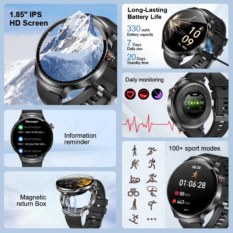 Reloj Inteligente LIGE TWS 2 en 1 con Auriculares