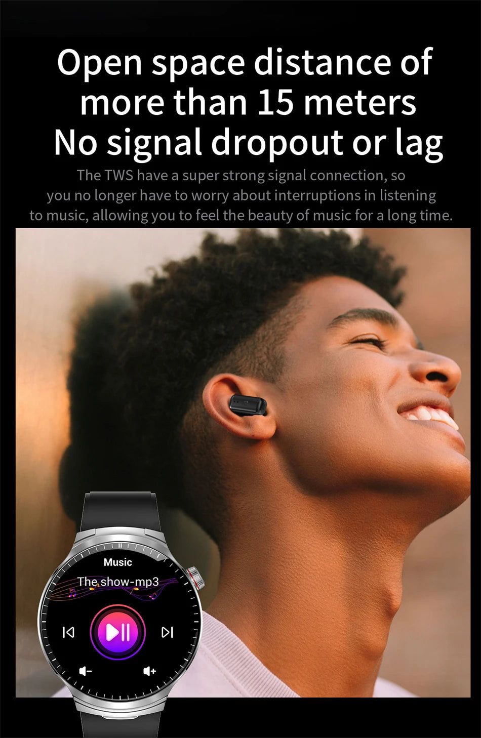 Smartwatch LIGE TWS 2 en 1 con auriculares Bluetooth y monitor cardíaco