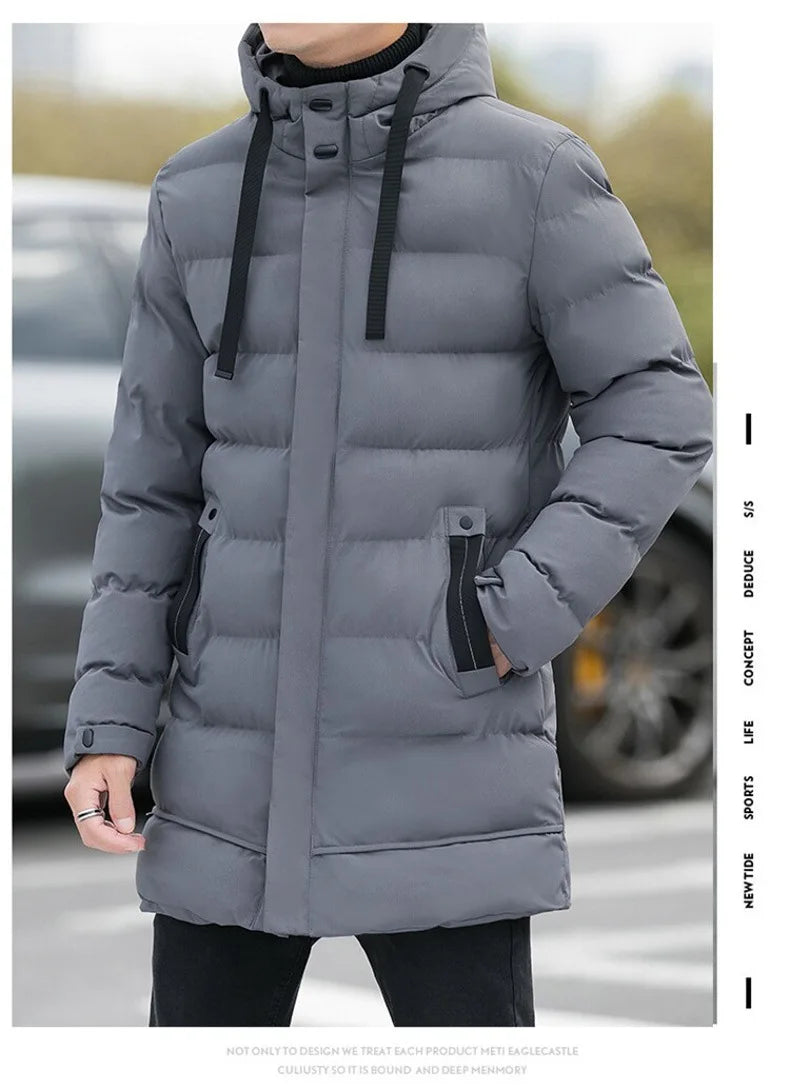 Campera con Capucha para Hombre – Abrigo de Invierno Grueso