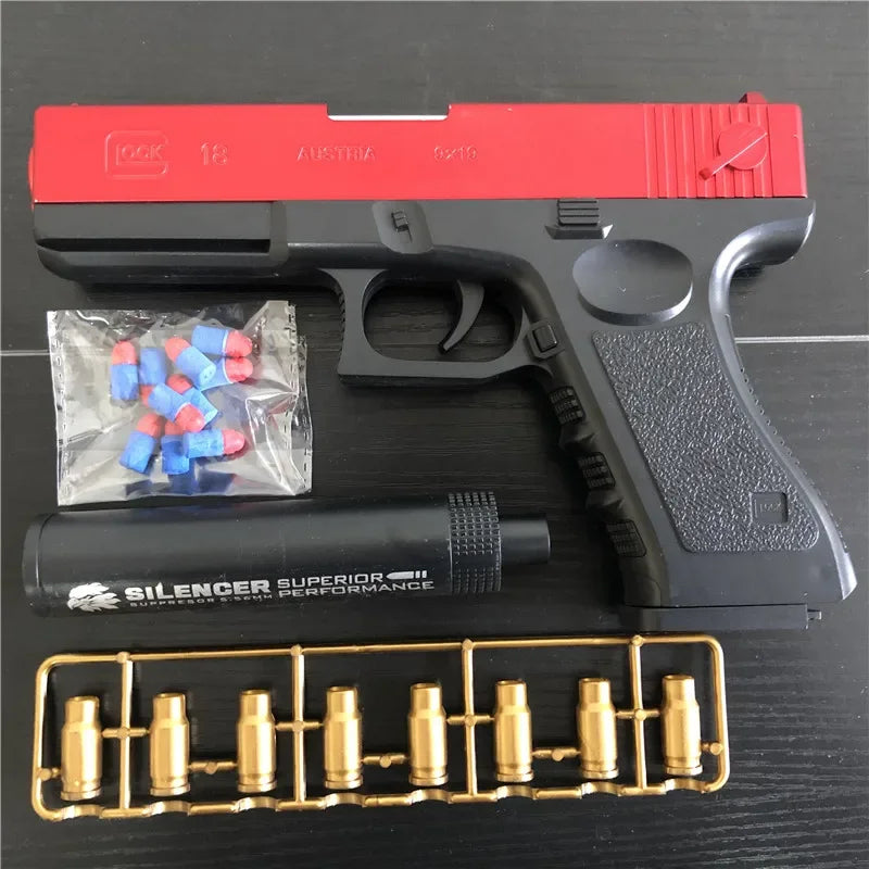 Nueva pistola de juguete de bala suave, pistola de dardos de espuma de eyección, pistola de Airsoft con águila del desierto y silenciador para chico y adulto