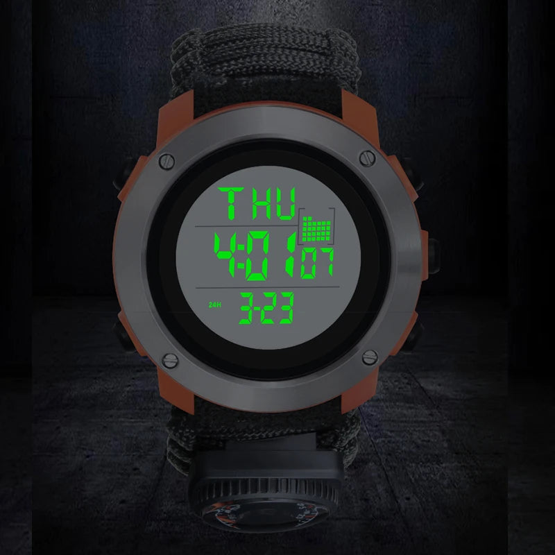 Reloj Digital Deportivo SHIYUNME con Brújula, Termómetro y LED Militar