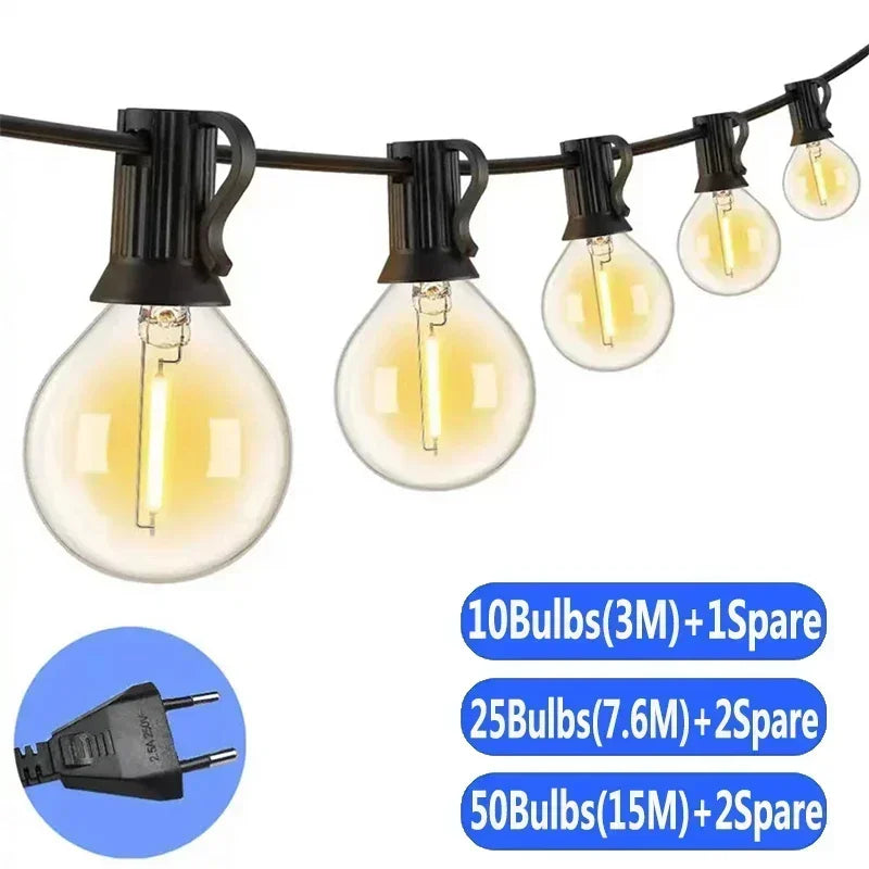 Guirnalda de Luces LED G40 para Patio y Exterior