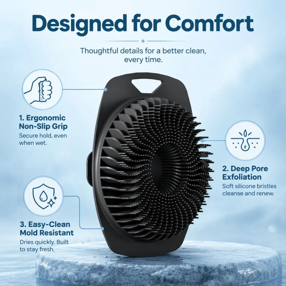 Cepillo de Silicona Suave para Exfoliación Corporal, Antideslizante, para Piel Sensible, Masaje Suave, Accesorios de Baño