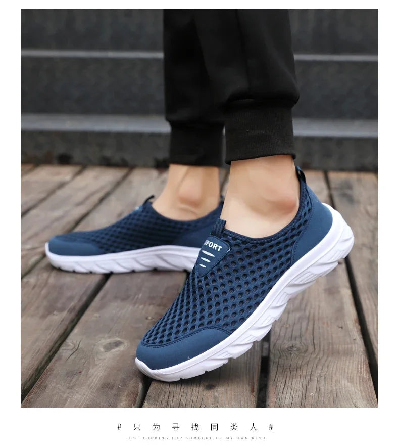 YRZL, zapatos informales ligeros para hombre, zapatillas informales transpirables sin cordones para hombre, zapatos planos antideslizantes para caminar al aire libre, talla 39-46