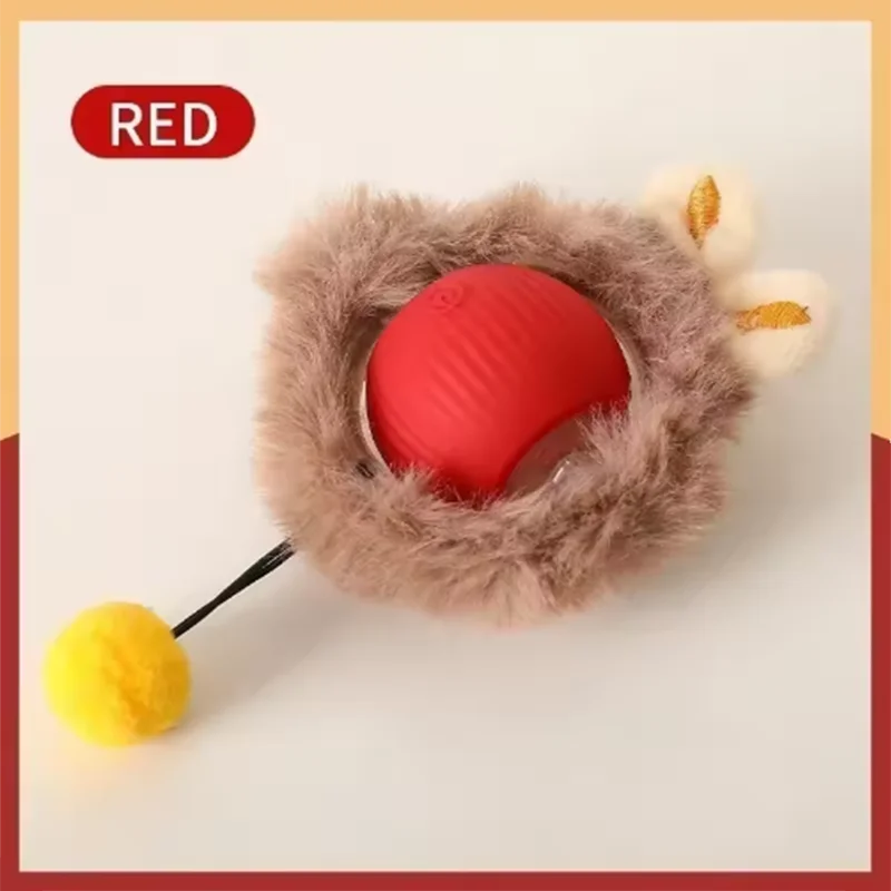Juguete interactivo de pelota para gatos, bola rodante automática con cola, juguete interactivo inteligente recargable para mascotas, juguete inteligente para gatos