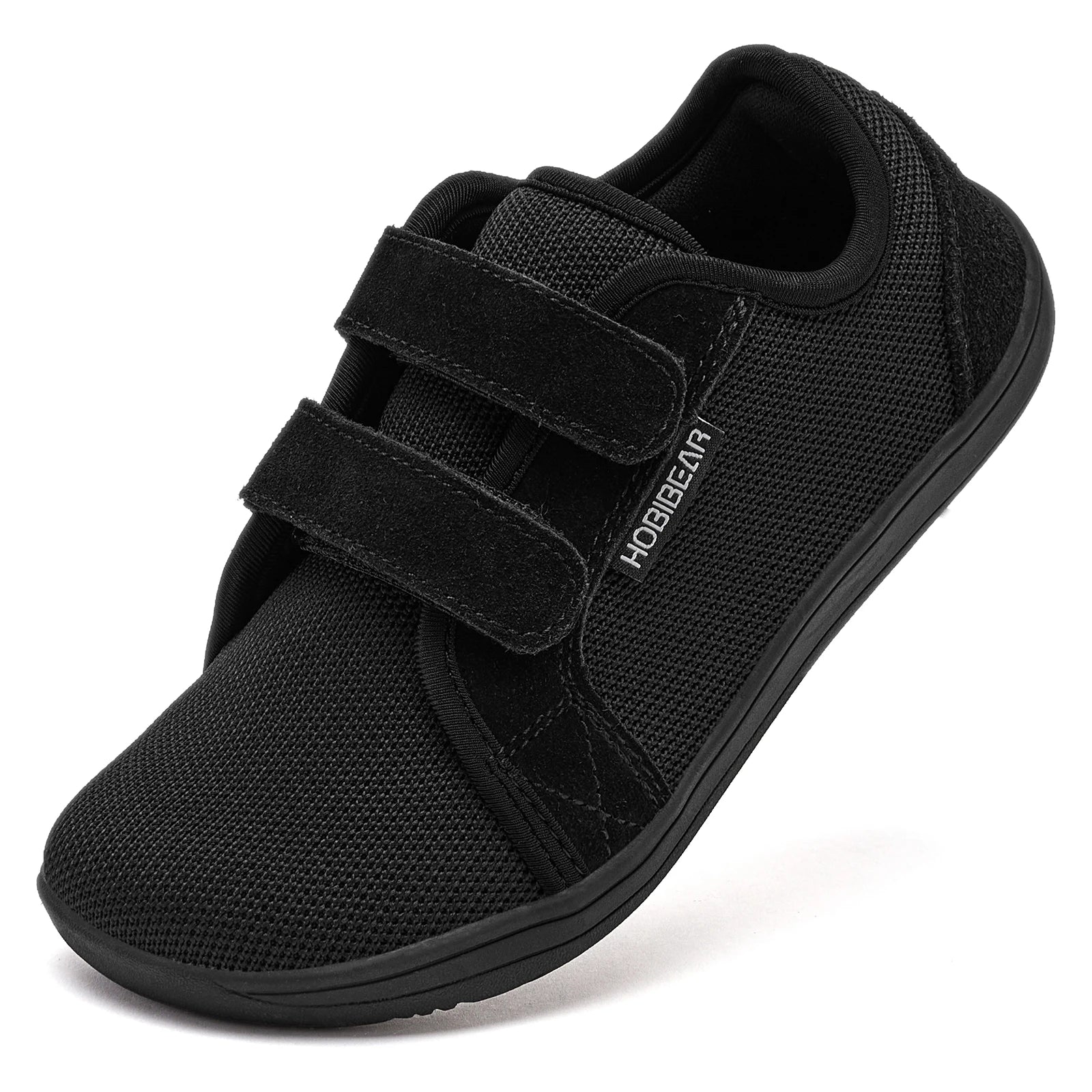 HOBIBEAR Zapatos descalzos para niños y niñas, zapatillas con punta ancha y cierre de gancho, zapatos transpirables ligeros de malla (para niños pequeños/niños pequeños/niños grandes)