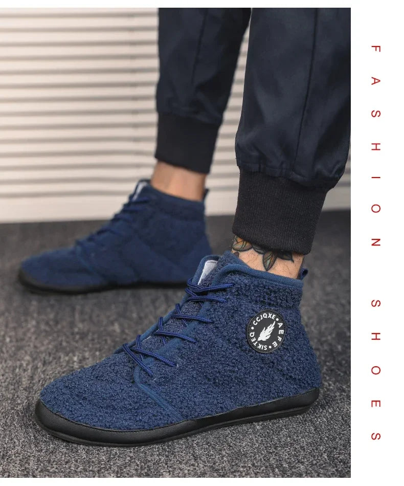 YRZL zapatos de algodón para hombre, zapatillas ligeras de invierno de alta calidad, mocasines de algodón para interiores de felpa, zapatos cálidos de invierno para hombre