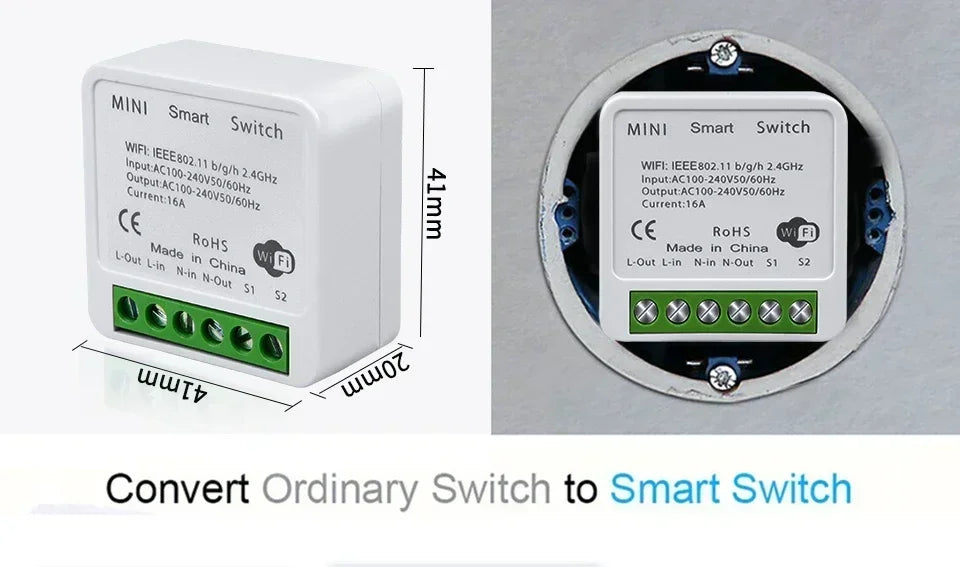Interruptor WiFi Inteligente Tuya 16A 20A con Receptor