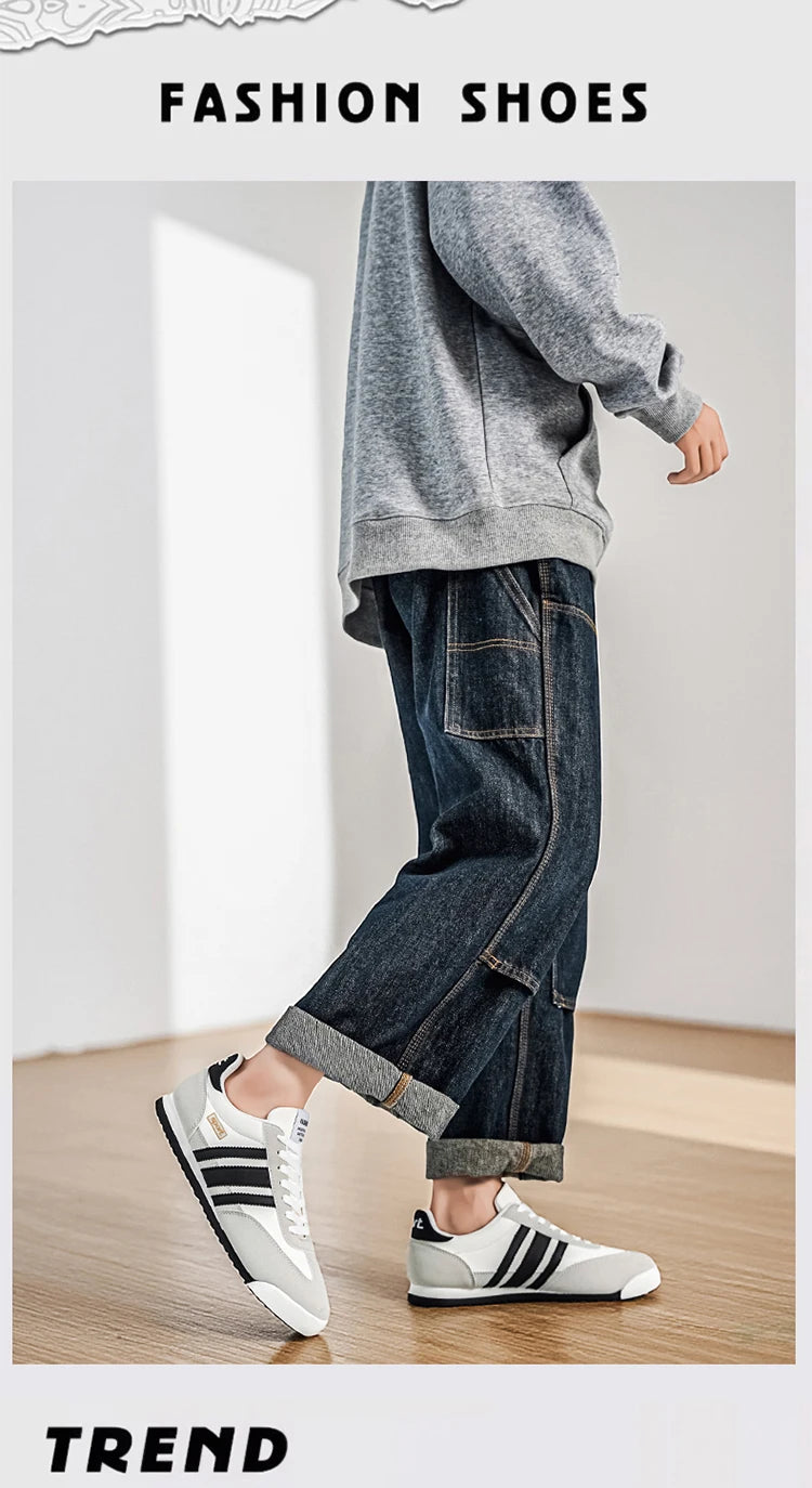 Zapatos Ligeros Estilo Forrest Gump para Hombre, Zapatillas Antideslizantes con Superficie Suave, Zapatos Casuales Retro Versátiles