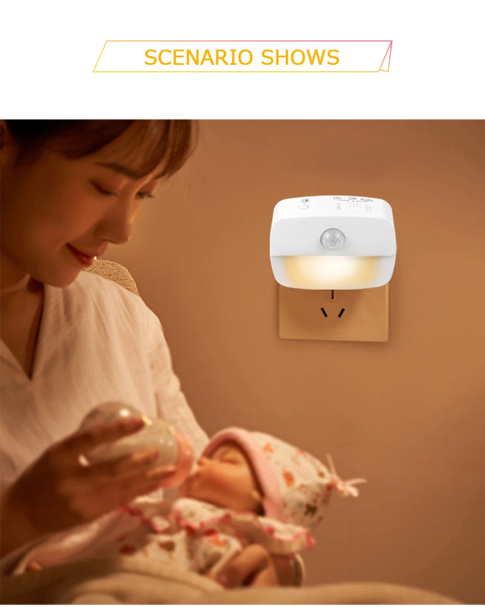 Luz LED Nocturna con Sensor de Movimiento para Enchufe