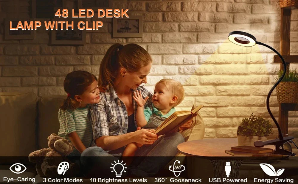 Lámpara LED Flexible con Clip 360° para Lectura