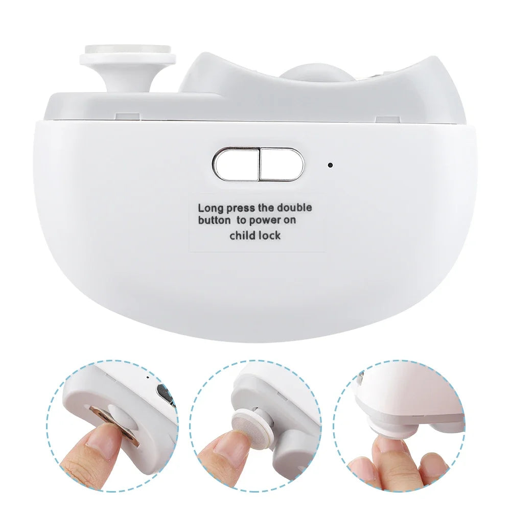 Cortauñas eléctrico para pulir y pulir con cortauñas automático ligero, cortador de uñas recargable, manicura para bebés y adultos